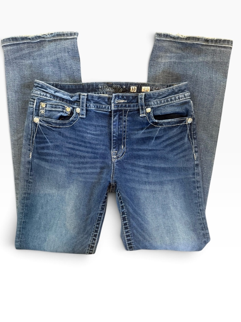 Women’s Miss Me Chloe boot cut stretchy denim jeans Size 33